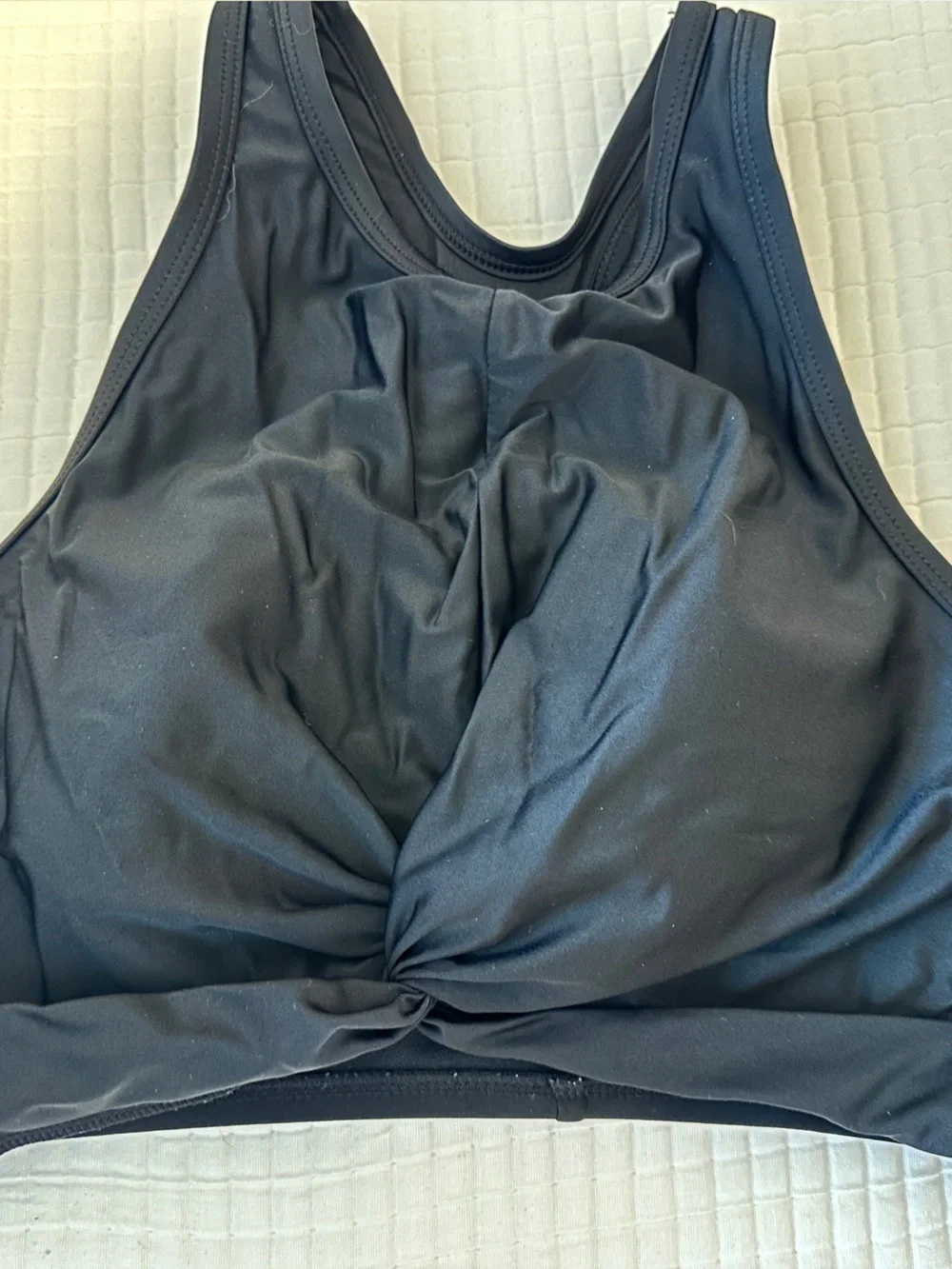Kona Sol Black Twist-Front Sports Bra
